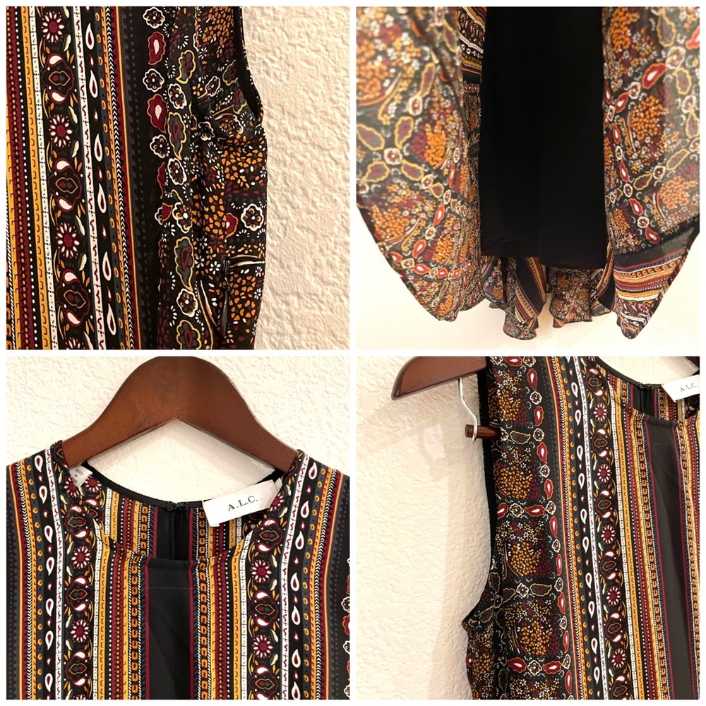 NEW A.L.C. Silk-Crepe Scarf Print Sleeveless Dress Size 2 - Picture 9 of 11